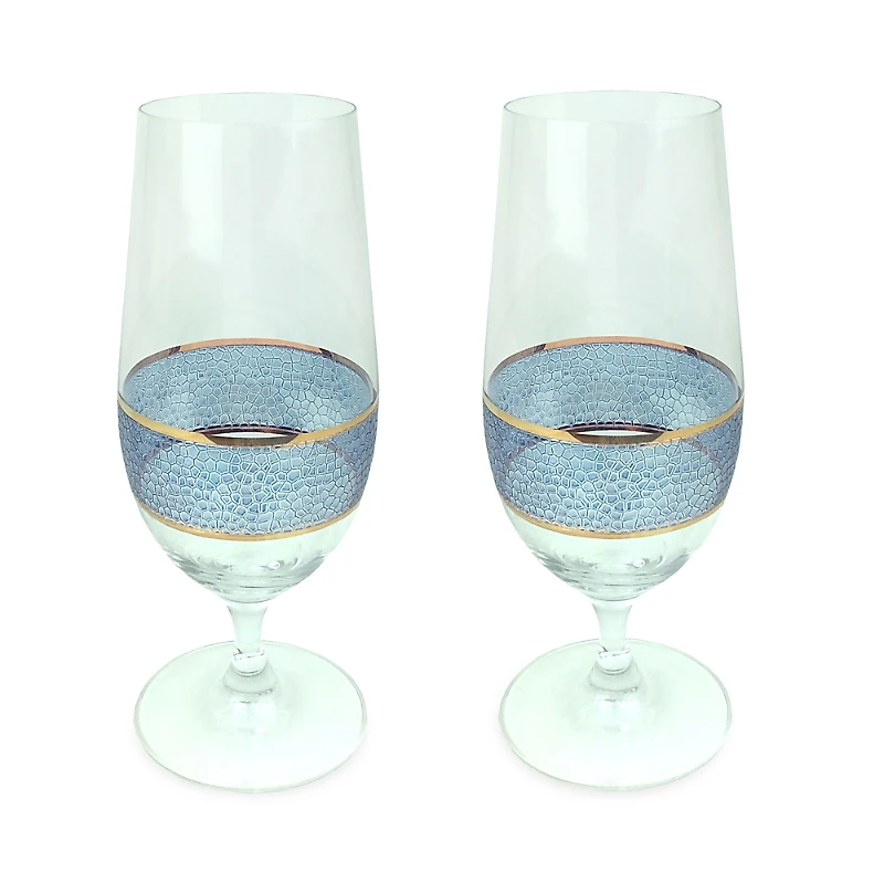 Michael Wainwright Set of 2 Panthera Glass Stem Water Glasses