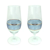 Michael Wainwright Set of 2 Panthera Glass Stem Water Glasses