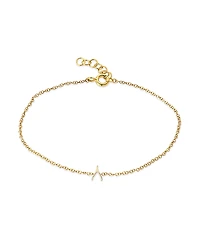 Zoe Lev 14K Yellow Gold Tiny Wishbone Chain Link Bracelet