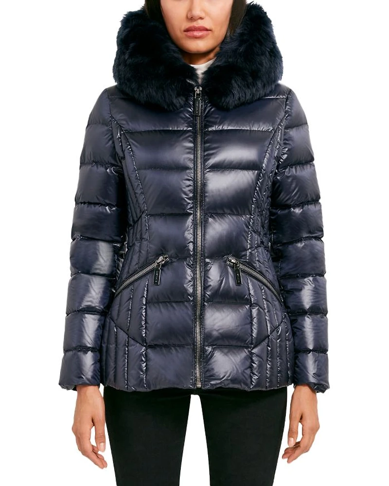 Nikki Shearling Trim Puffer Coat