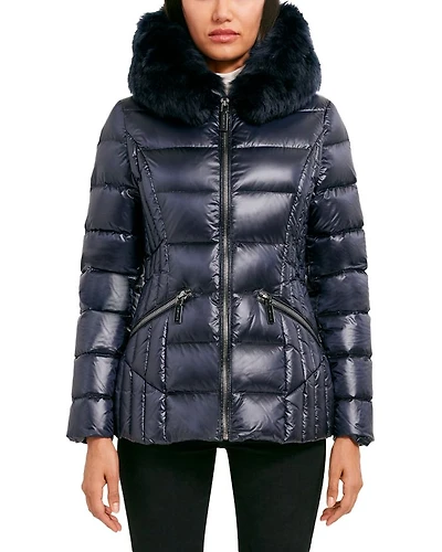 Nikki Shearling Trim Puffer Coat