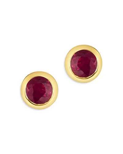 Bloomingdale's Fine Collection Ruby Bezel Set Stud Earrings
