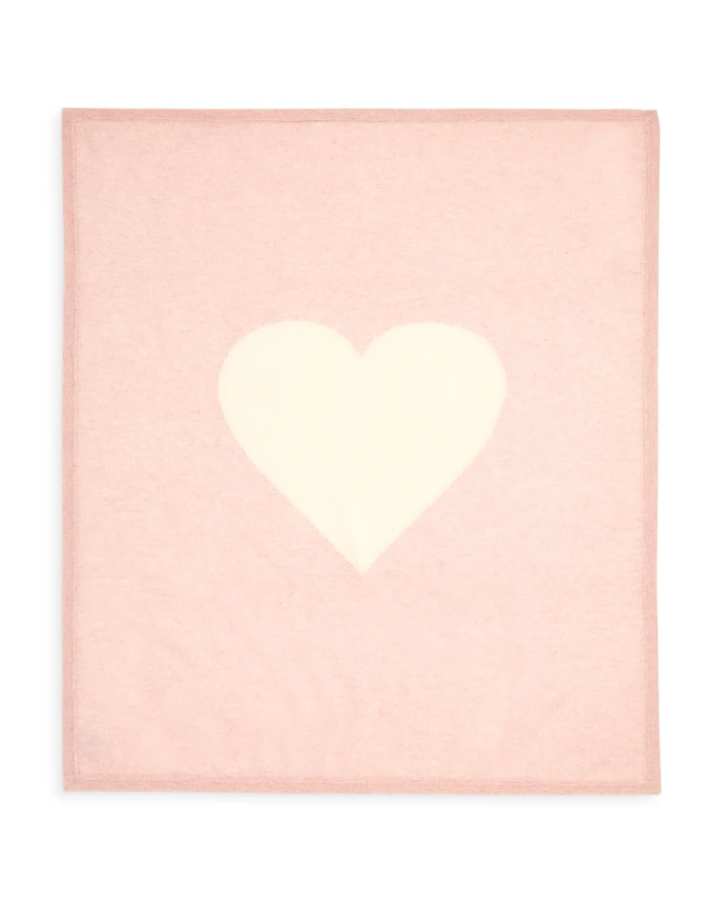 Bloomie's Girls' Heart Graphic Cashmere Baby Blanket