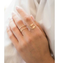 14K Yellow Gold Diamond Hamsa Ring