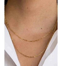 14K Yellow Gold Open Link Chain Necklace, 16"