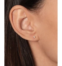 14K Yellow Gold Diamond Stud Earrings