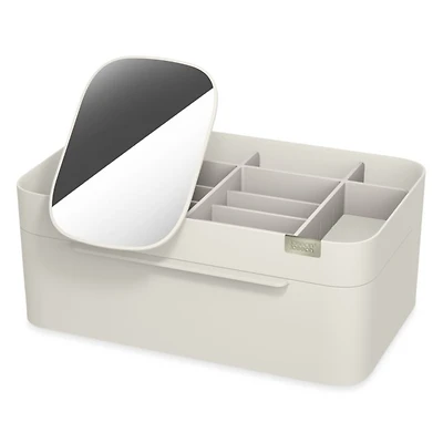 Viva Large Cosmetic Organizer with Removable Mirror, Shell