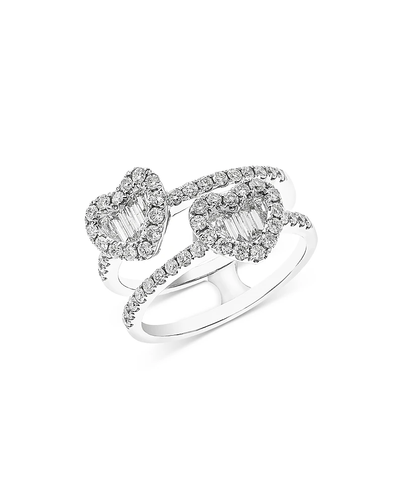 Bloomingdale's Fine Collection Diamond Double Row Heart Ring