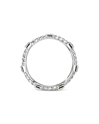 18K White Gold Cable Collectibles Diamond Stack Rings