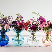 Hibiscus Glass Bud Vase, Aqua
