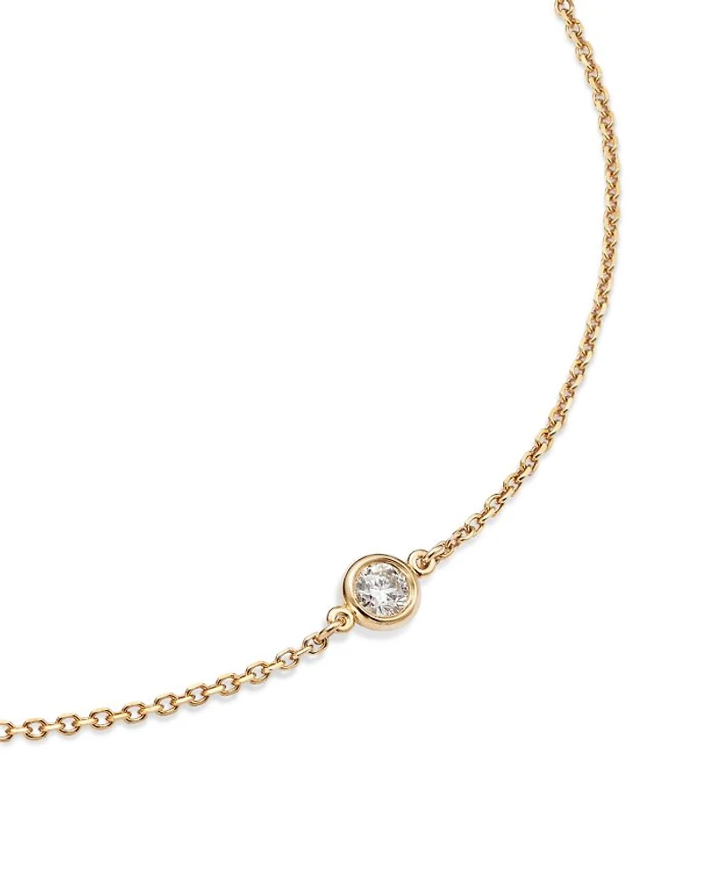 Diamond Bezel Set Bracelet in 14K Yellow Gold, 0.10 tcw