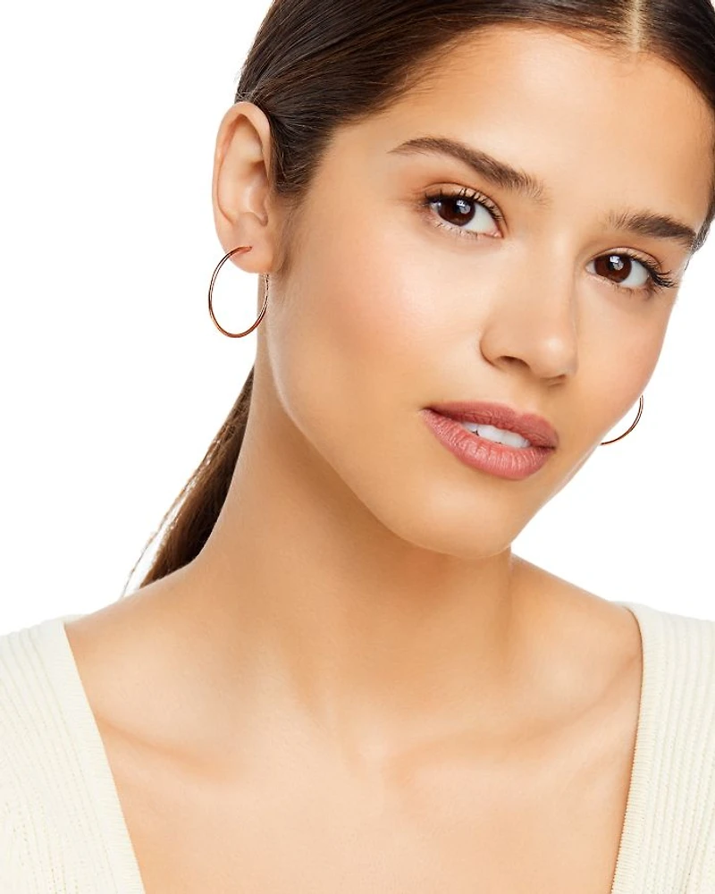 14K Rose Gold Endless Hoop Earrings