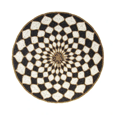 Mackenzie-Childs Black & Ivory Kaleidoscope Placemat