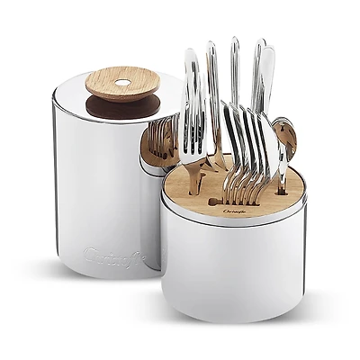 Christofle Essentiel 24-Piece Flatware Set with Storage Canister