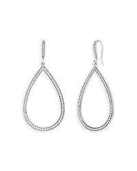 18K White Gold Diamond Pear Shape Drop Earrings