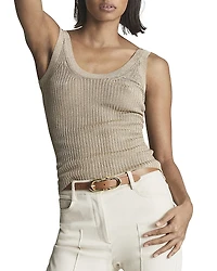 Reiss Imogen Metallic Sleeveless Top
