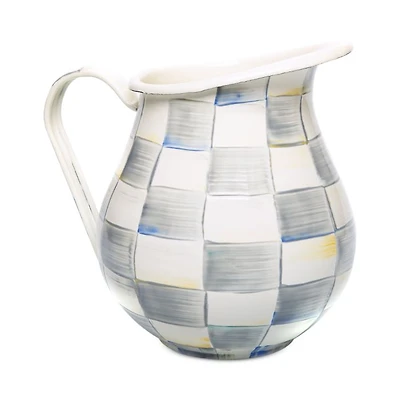 Sterling Check Enamel Pitcher