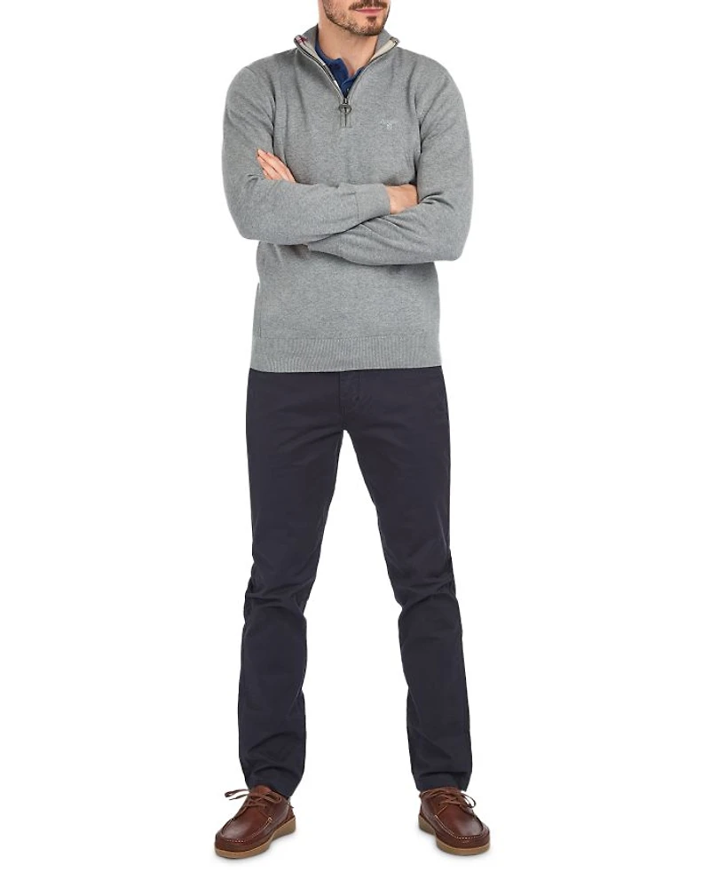 Cotton Half Zip Knitted Jumper