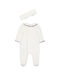 Girls' Dotted Rosebud Footie & Headband Set - Baby