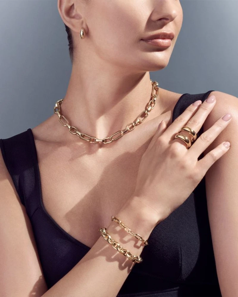 14K Yellow Gold Tapered Tube Hoop Earrings - Exclusive
