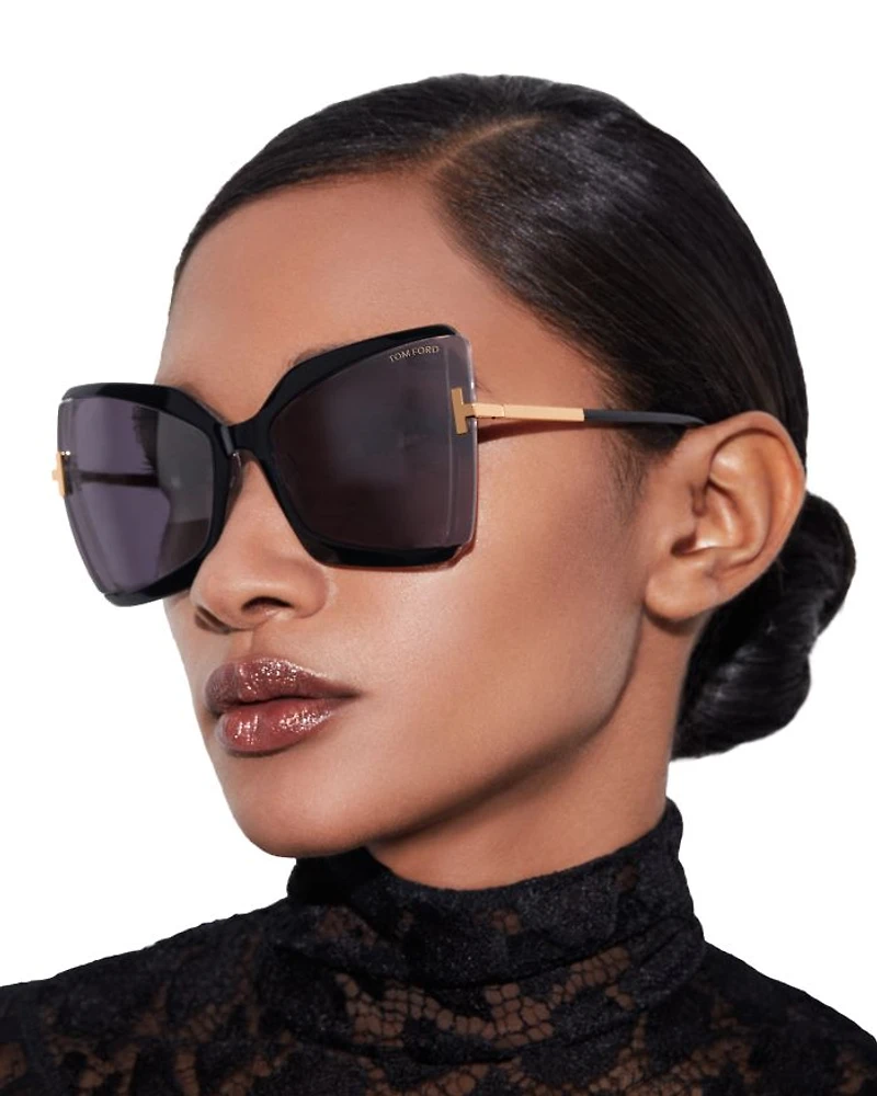 Gia Butterfly Sunglasses, 63mm
