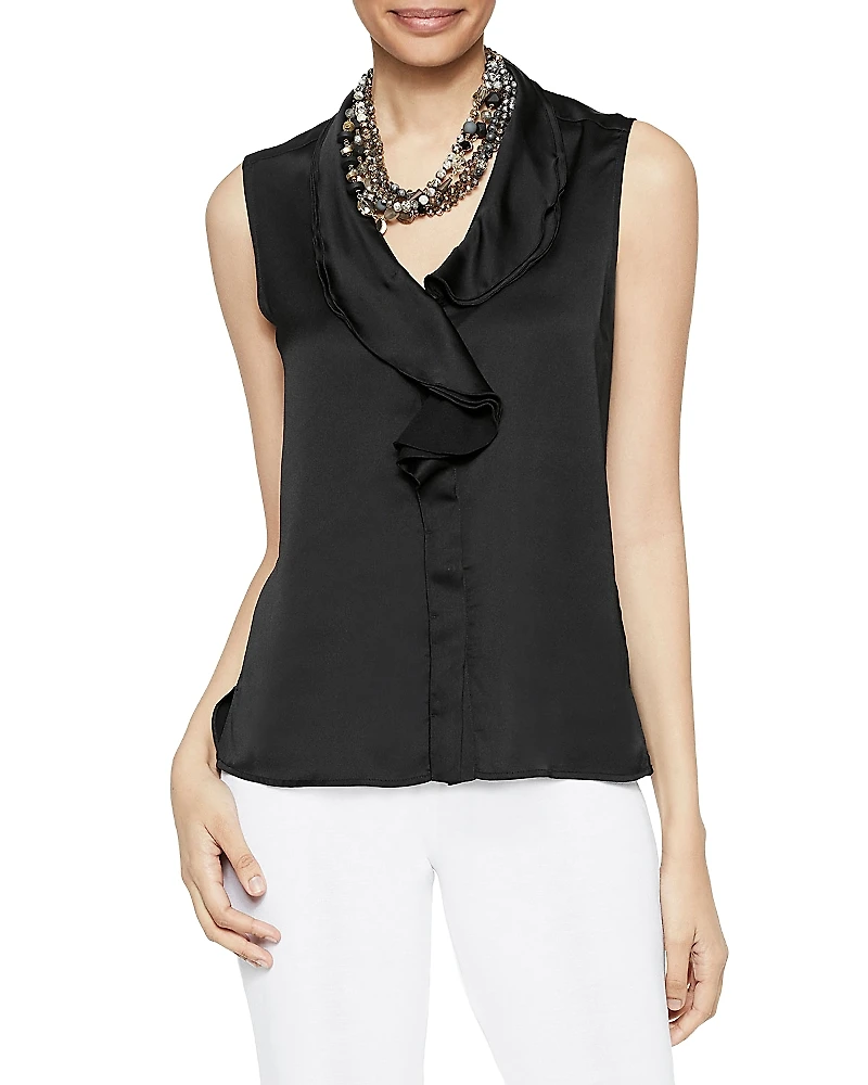 Misook Ruffle Neck Tank Top
