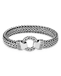 Men's Sterling Silver Classic Chain Ring Clasp Bracelet, 11mm