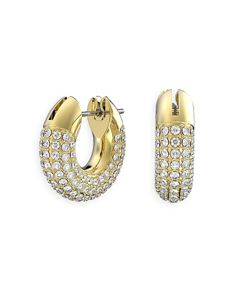 Swarovski Dextera Pave Tubular Huggie Hoop Earrings
