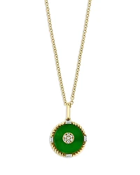 Bloomingdale's Fine Collection Jade & Diamond Pendant Necklace