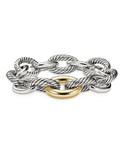 David Yurman Sterling Silver & 18K Yellow Gold Chain Bracelet