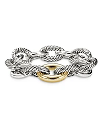 David Yurman Sterling Silver & 18K Yellow Gold Chain Bracelet