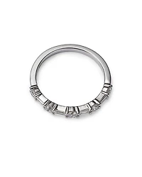 Diamond Baguette & Round Band in 14K White Gold, 0.50 tcw