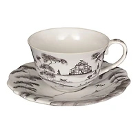 Country Estate Delft Blue Saucer Garden Follies
