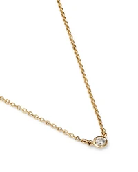 Diamond Bezel Solitare Necklace 14K Gold, 0.05 tcw