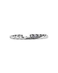 David Yurman Cable Edge Cuff Bracelet with Pave Black Diamonds, 5.5mm