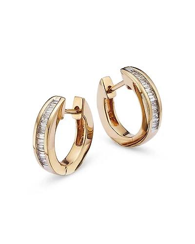Channel Set Diamond Hoop Earrings