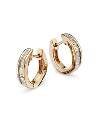 Channel Set Diamond Hoop Earrings