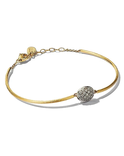 Marco Bicego 18K Two Tone Gold Siviglia Pave Diamond Bangle Bracelet - 150th Anniversary Exclusive