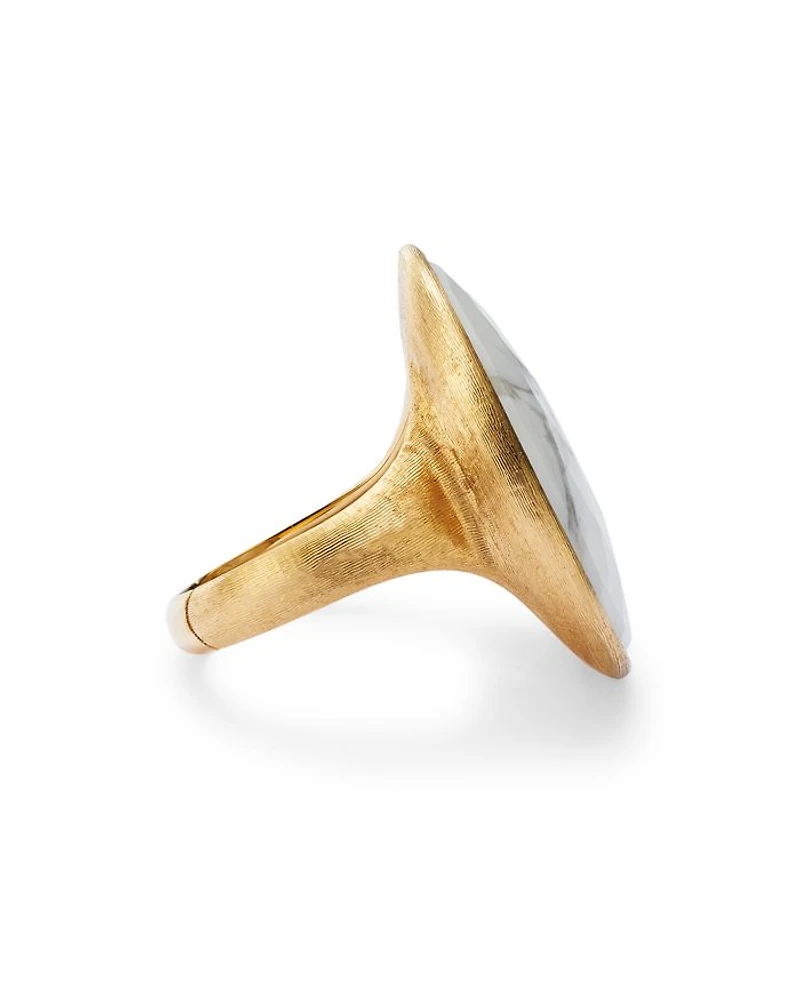 18K Yellow Gold Lunaria Howlite Cocktail Ring - 150th Anniversary Exclusive