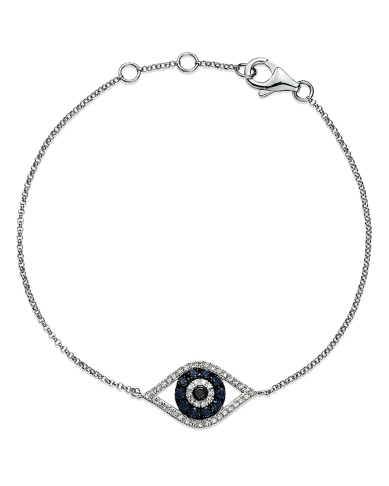 Diamond and Blue Sapphire Evil Eye Bracelet