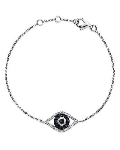 Diamond and Blue Sapphire Evil Eye Bracelet