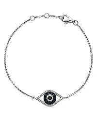 Diamond and Blue Sapphire Evil Eye Bracelet