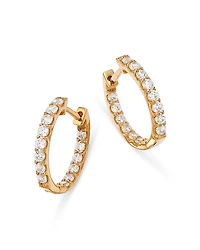 Bloomingdale's Fine Collection Diamond Oval Inside Out Hoop Earrings