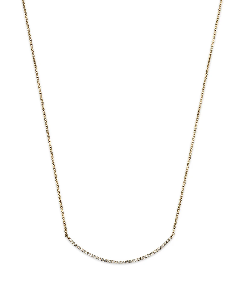 Bloomingdale's Fine Collection Diamond Curved Bar Necklace