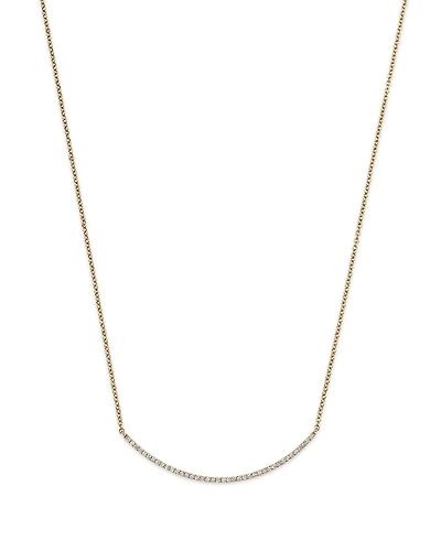 Bloomingdale's Fine Collection Diamond Curved Bar Necklace