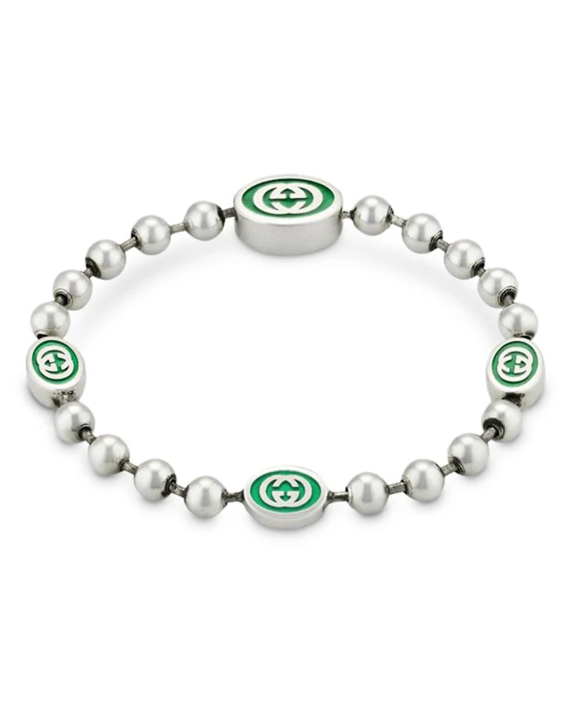Sterling Silver Interlocked G Bead Bracelet
