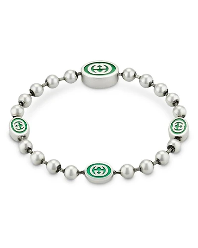 Sterling Silver Interlocked G Bead Bracelet