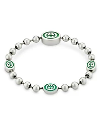Sterling Silver Interlocked G Bead Bracelet