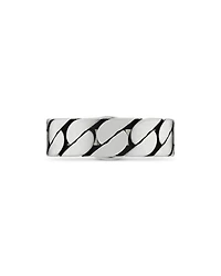 Sterling Silver Interlocking Curb Chain Ring