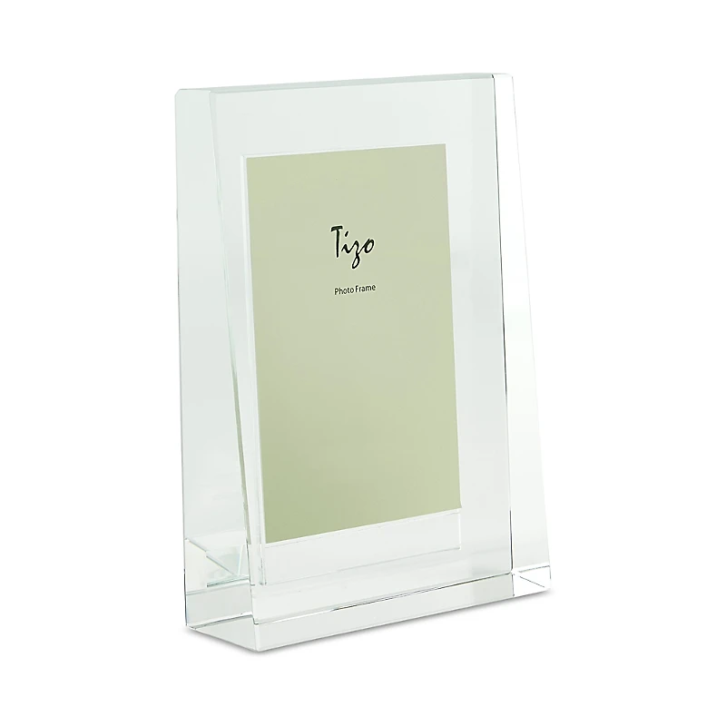 Tizo Clear Crystal Glass Pyramid-Shaped 5 x 7 Picture Frame